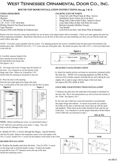 (image for) Round Top Installation Instructions