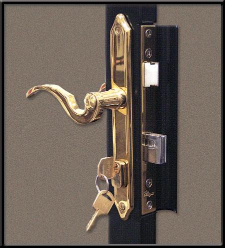 Storm doors with deadbolt locks